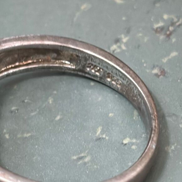 925 Sterling Silver & Tsavorite Garnet CZ ring Sz 9, 4.71g, 8.7x6.8mm butterfly - Picture 8 of 12